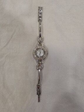 Eton Silver Crystal Link Bracelet Watch